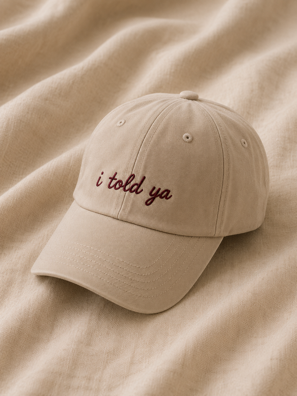 i told ya — Sand Vintage Cap